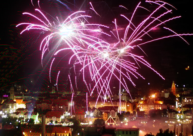 1. januar 2005, Maribor - Novoletni ognjemet nad Mariborom - Novo leto 2005 - praznovanje - 