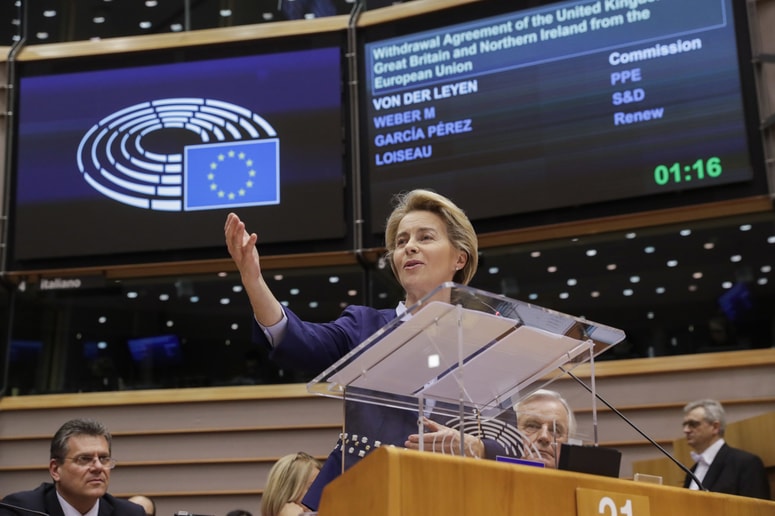Predsednica Evropske komisije Ursula von der Leyen je iz EU pospremila Veliko Britanijo. 