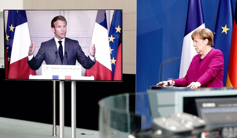 Nemška kanclerka Angela Merkel in francoski predsednik Emmanuel Macron skušata Evropo spet postaviti na noge. 