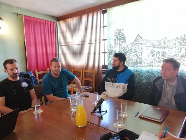 Le združeni v borbi za delavske pravice lahko uspemo, opozarjajo Mladen Jovičić, Mile Zukić, Blaž Jazbec in Tomaž Ličen (z leve proti desni).