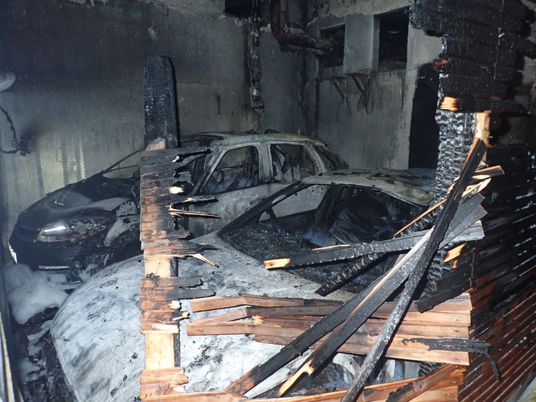 Požar v garažni hiši v Stantetovi v Velenju 