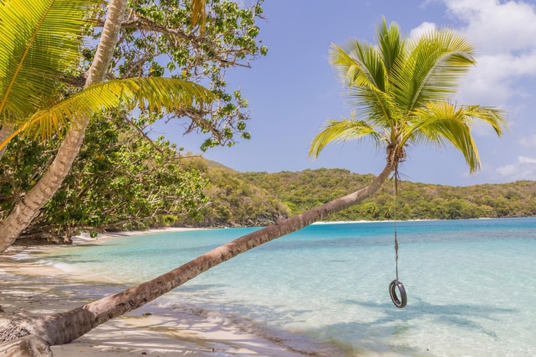 Plaža Oppenheimer na Saint Johnu, enem od otokov Ameriških Deviških otokov 
