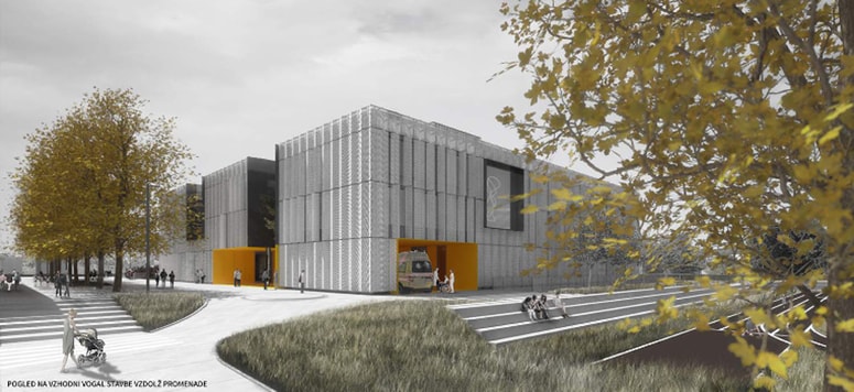 Vizualizacija zmagovalne natečajne rešitve za Zdravstveno postajo Tezno 