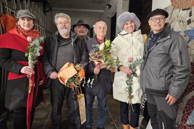 Z otvoritvene slovesnosti (v prvi vrsti z leve): Maja Modrinjak, Branimir Ritonja, Bojan Šenet, Gero Angleitner, Inge Breznik in Mihael Kacafura 