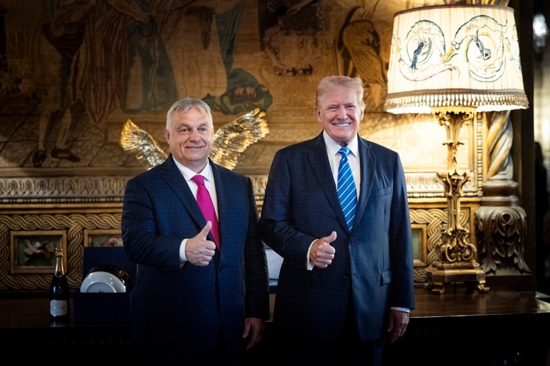 Donald Trump in Viktor Orban, ko je Madžar pred zadnjimi ameriškimi predsedniškimi volitvami prišel na obisk k Trumpu na Florido. 