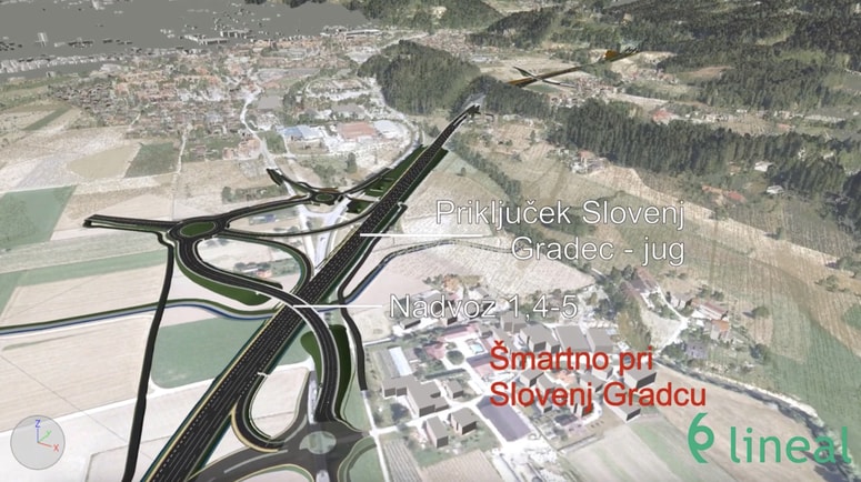 Razkošno projektirani priključek Slovenj Gradec - jug. Prav zaradi tega bo šel ravno po zemljiščih, ki sta jih v zadnjih nekaj letih kupila dva lokalna podjetnika.