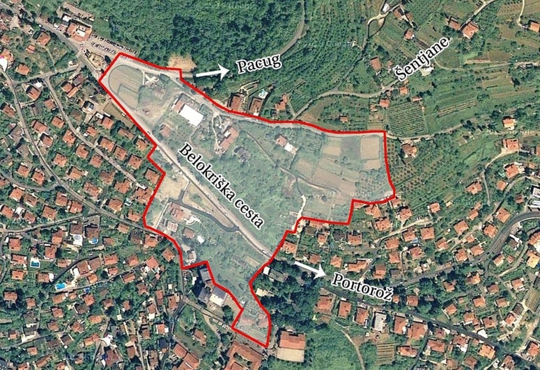 Parcele na Belem Križu, ki jih zaobjema občinski podrobni prostorski načrt Ob Belokriški.