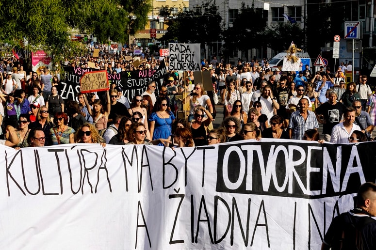 Protest, ki se je pred ministrstvom za kulturo odvil letošnjega avgusta.
