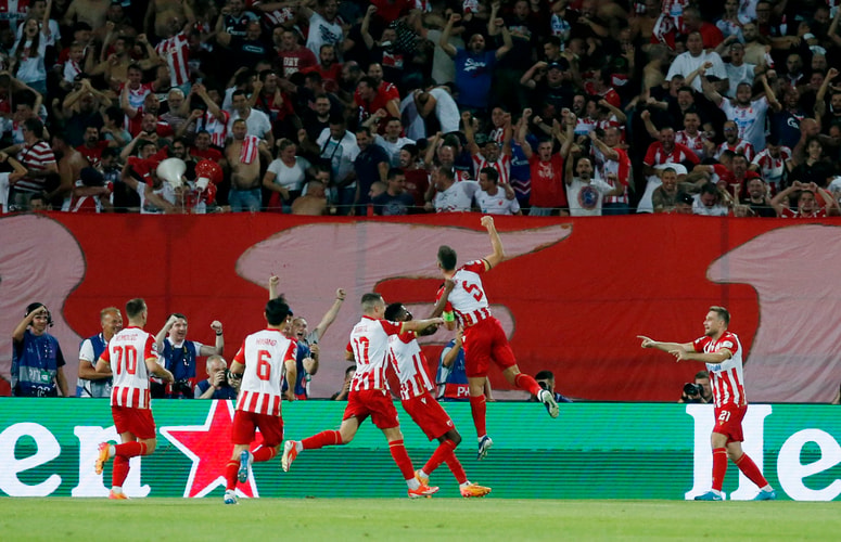 Crvena zvezda se je s Timijem Maxom Elšnikom (desno) v sredo zvečer spravila v svojo četrto ligo prvakov. 