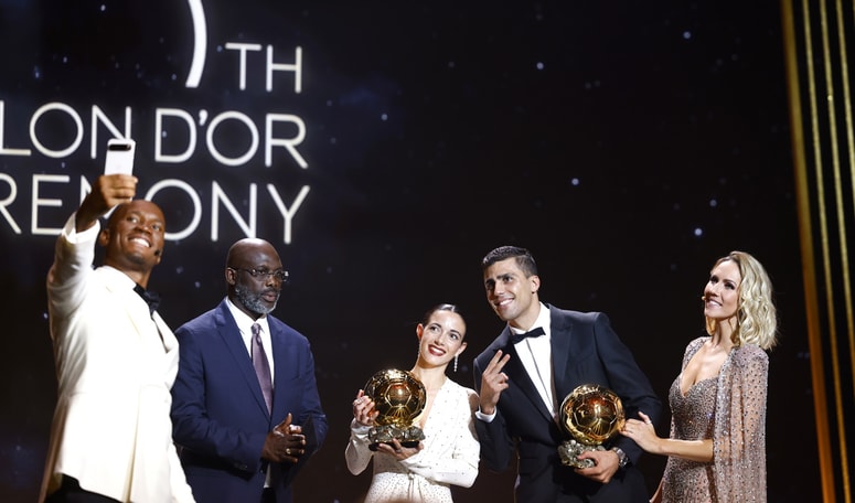 Glavna fotografija članka:(FOTO) Rodri po prejemu zlate žoge: Gre za zmago položaja in igralcev, kot sta Iniesta, Xavi