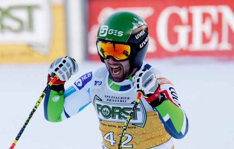 Martin Čater zadovoljen v cilju. 