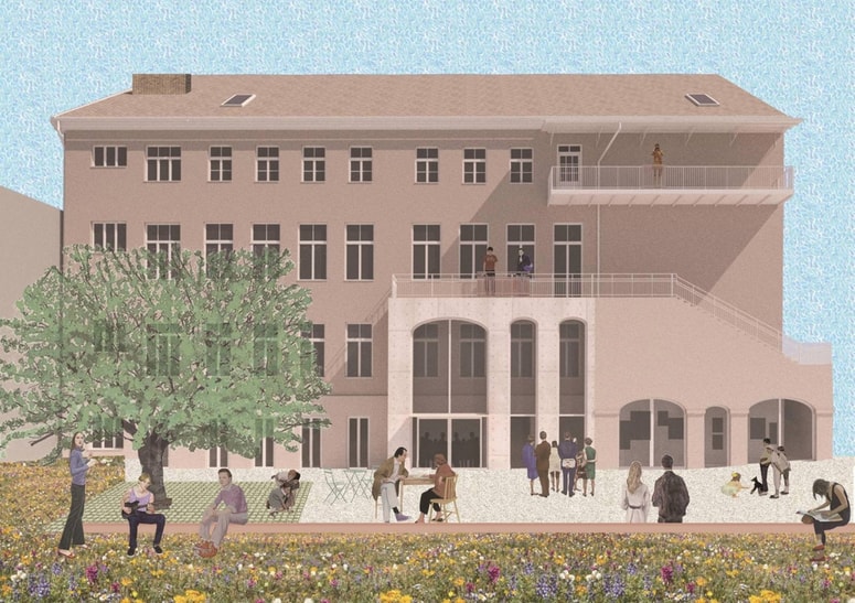 Vizualizacija obnove Kajuhovega doma, ki bo postal Center urbanega dogajanja 