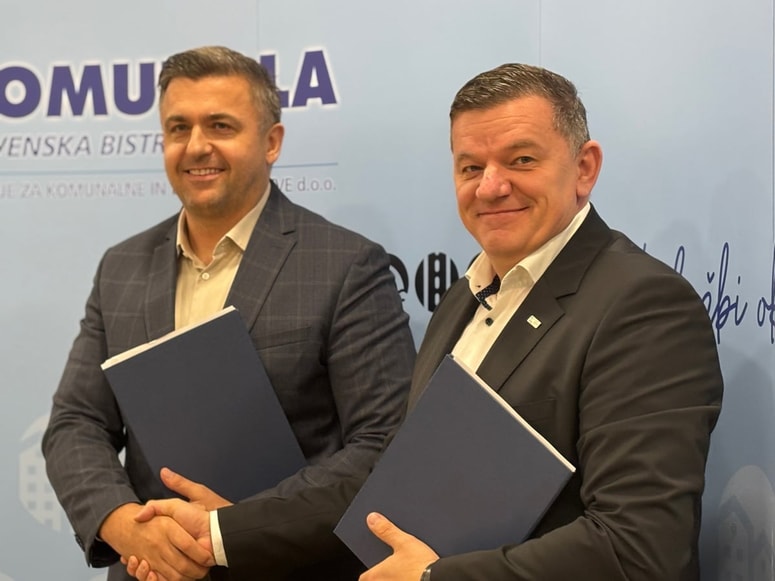 Maksimiljan Tramšek (levo), prvi mož Komunale Slovenska Bistrica, in direktor Cestnega podjetja Ptuj Boris Medved 