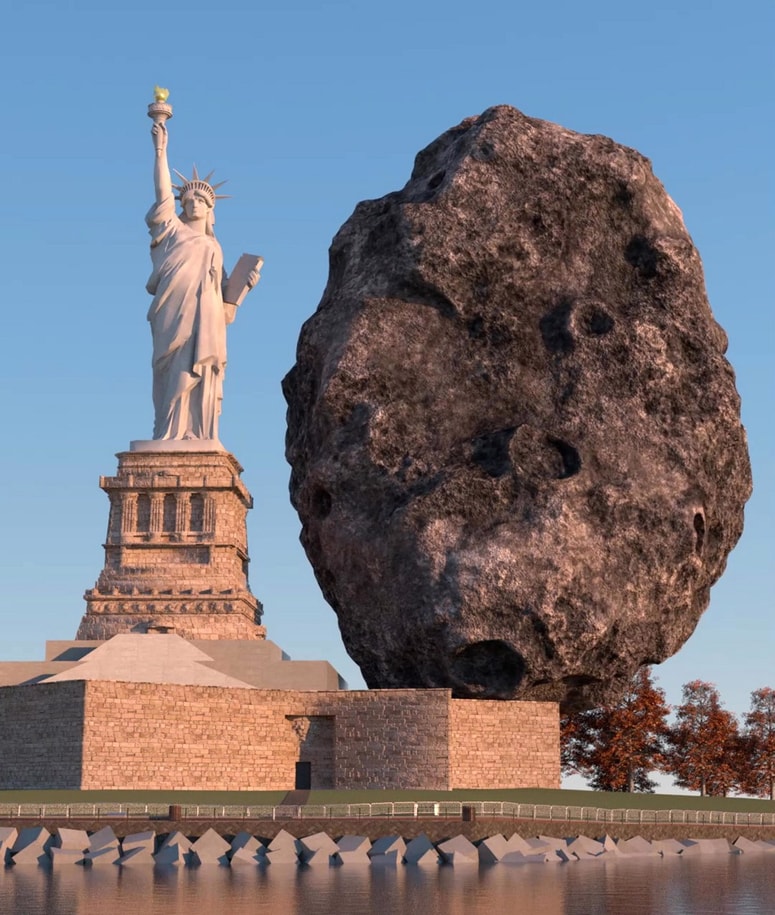 Znanstveniki ocenjujejo, da je asteroid 2024 YR4 velik približno toliko, kot Kip svobode.