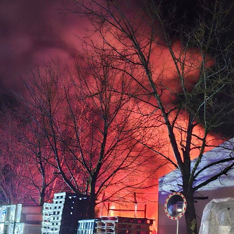 Požar na objektu v Medvodah