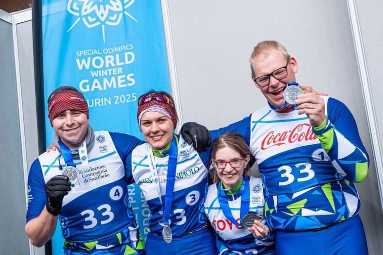 Štafeta v krpljanju je osvojila srebrno medaljo.