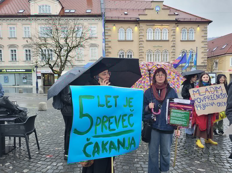 Protest mladih za mladinski prostor v Slovenj Gradcu 
