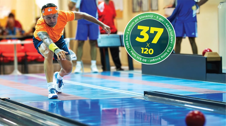 Stoklas načrtuje, da bo podvig končal v soboto v Bowling centru Bajta v Radljah, kjer ga ob 19. uri čaka še zadnjih 120 lučajev.