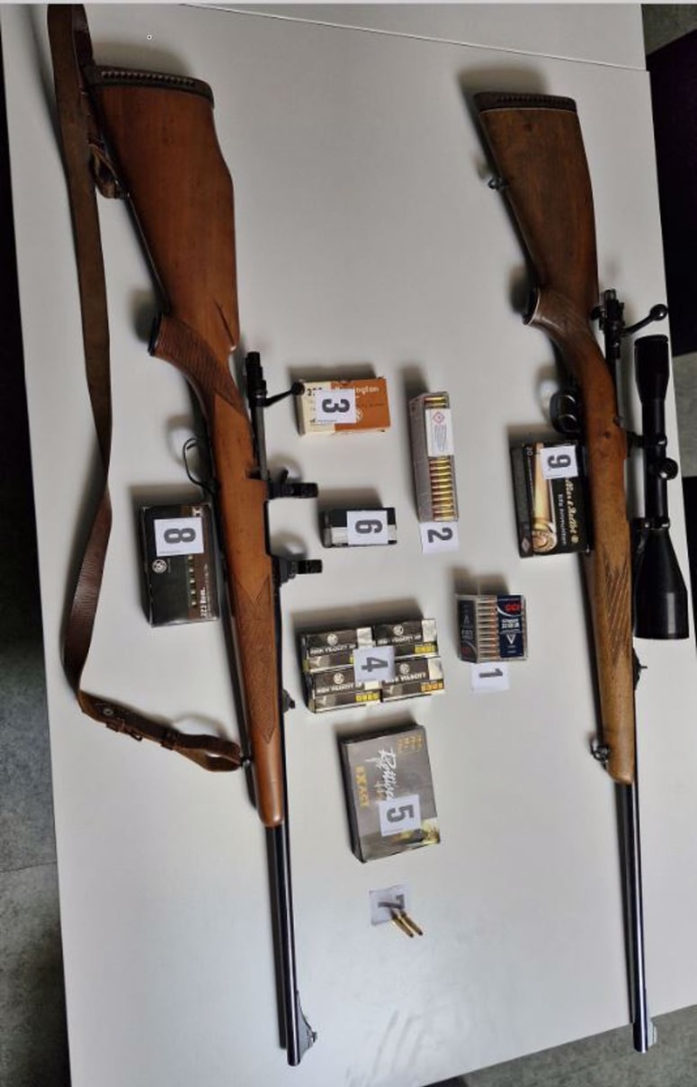 Zaseženi puški in strelivo