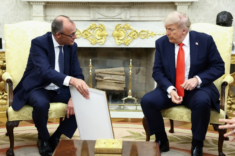 Glavna fotografija članka:(FOTO in VIDEO) Merz v Washingtonu Trumpa pozval k okrepitvi pritiska na Rusijo