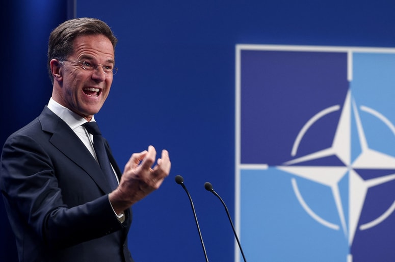 NATO Secretary General Mark Rutte holds a press conference ahead of a NATO summit, in The Hague, Netherlands June 23, 2025. REUTERS/Yves Herman 