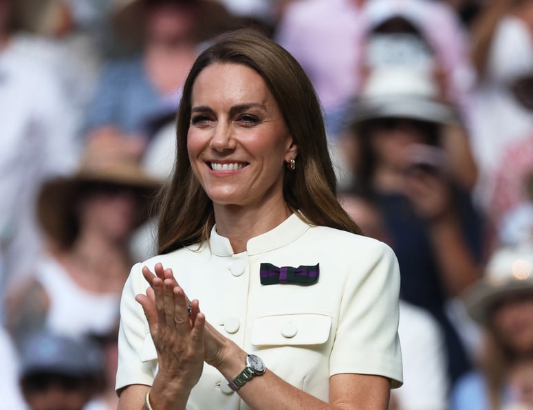 Kate Middleton na ženskem finalu turnirja velike četverice v Wimbledonu.