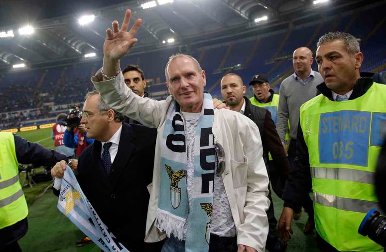 Paul Gascoigne je med drugim igral tudi za rimski Lazio, kjer ga navijači niso pozabili.