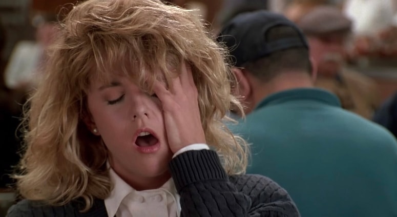 Legendarni orgazmični prizor z Meg Ryan v filmu Ko je Harry srečal Sally leta 1989. 