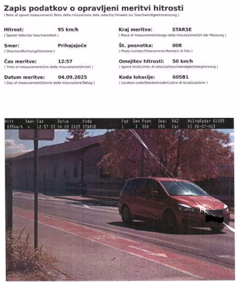 Glavna fotografija članka:Voznik začetnik divjal mimo šole v Staršah, takšna kazen je predvidena