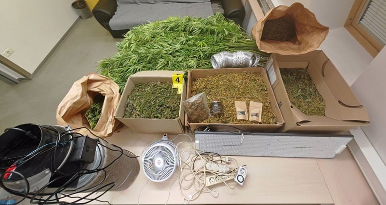 Zasežena droga med preiskavo na območju Cerknice 