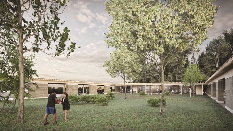 V središču arhitekturne zasnove bo mini park oziroma zeleni atrij, okrog katerega bodo postavljene hitre polnilnice za osebna vozila, spremljala pa jih bo gostinska ponudba in prostor za sprostitev.