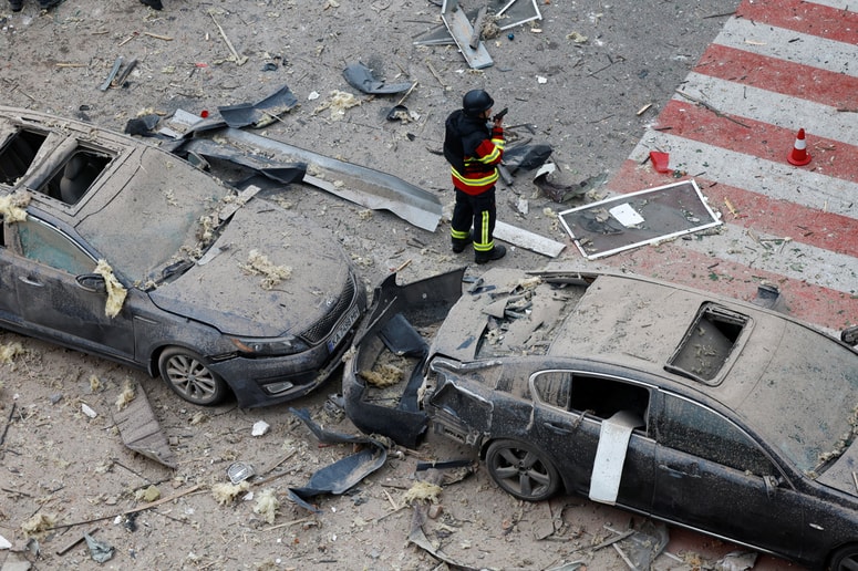 Posledica napada v Kijevu. 