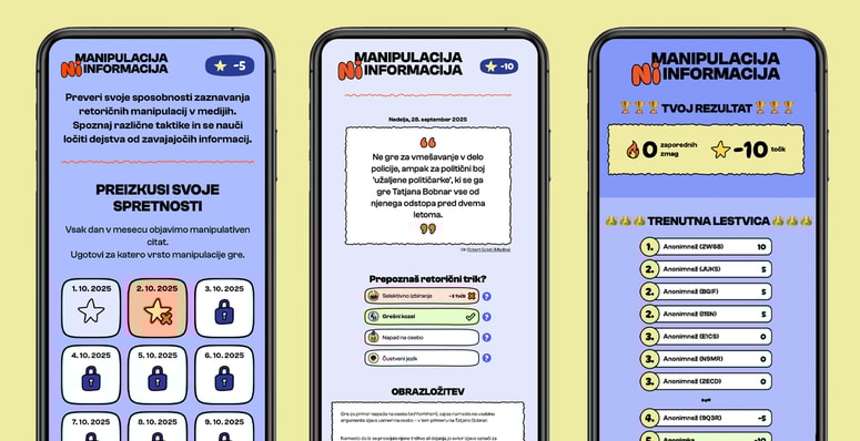 Inštitut Danes je nov dan je pripravil spletni kviz, s katerim lahko vsakdo preizkusi svojo odpornost proti zavajajočim prijemom v komunikaciji.