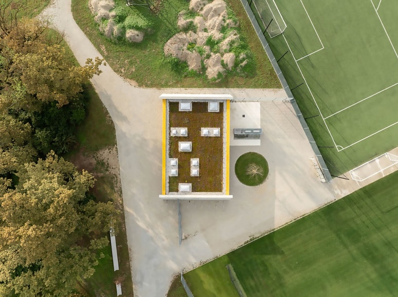 Pogled na pavijon od zgoraj. 