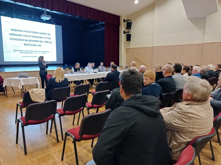 Javna obravnava osnutka DPN za obvoznico Letuš oziroma navezovalno cesto na tretjo razvojno os. 