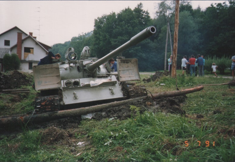 Uničen tank JLA leta 1991 na Kogu 
