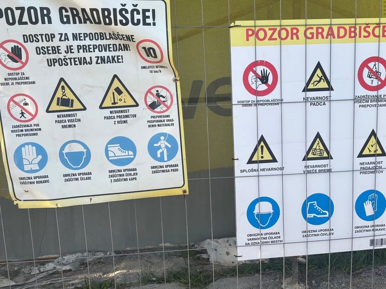 Gradbeni inšpektorji so nadzirali tudi ustrezno označitev in zaščito gradbišč.