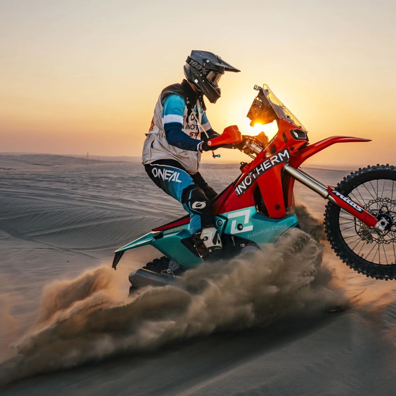 Glavna fotografija članka:Uspešna generalka pred Dakarjem: Simon Marčič debitiral na kitajskem motociklu