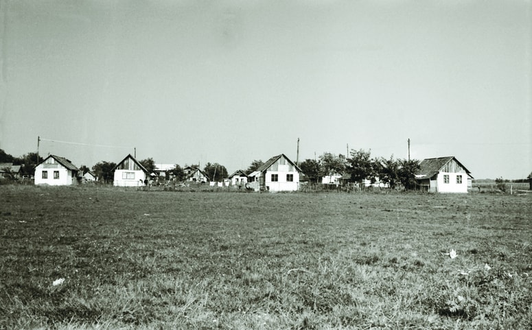 Romsko naselje Pušča pri Murski Soboti na fotografiji Večerovega fotoreporterja Dragiše Modrinjaka iz leta 1968.