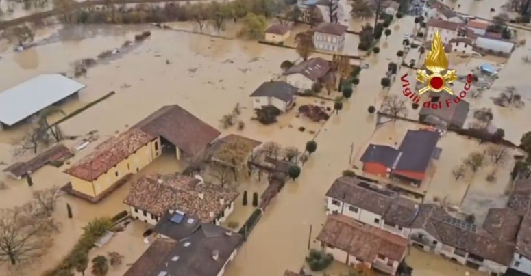 Poplavljena vas Versa na Goriškem