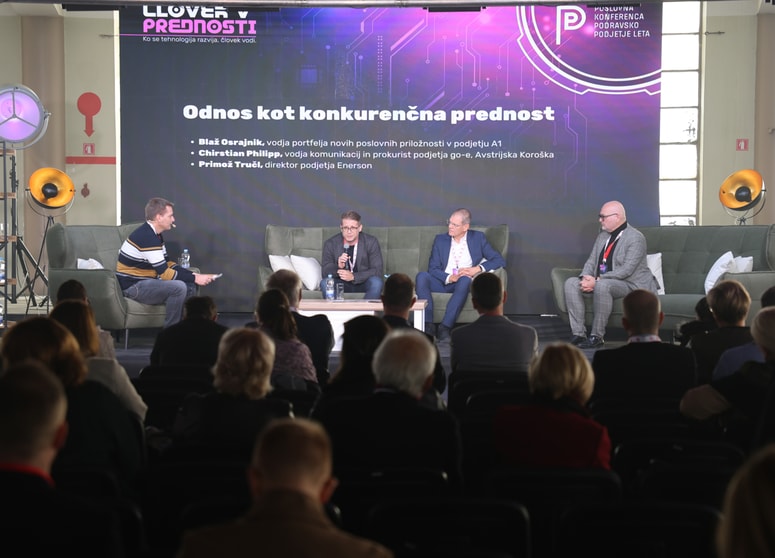 O odnosu kot konkurečni prednosti so govorili Blaž Osrajnik (A1), Primož Tručl (Moja elektrarna) in Christian Philipp (Go-e).