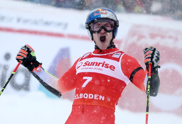 Glavna fotografija članka:Alpsko smučanje: Odermatt petič zapovrstjo zmagovalec veleslaloma v Adelbodnu, Kranjec 15.