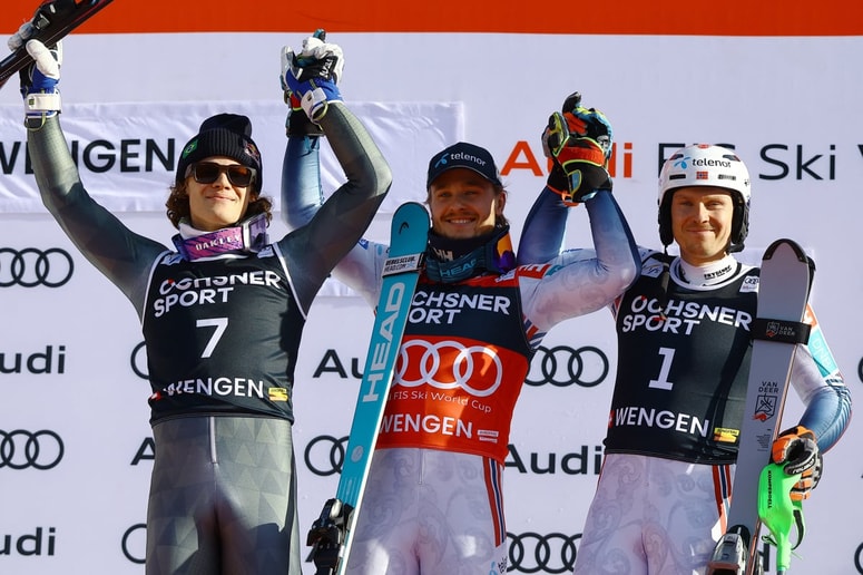 Atle Lie McGrath, Lucas Pinheiro Braathen in Henrik Kristoffersen