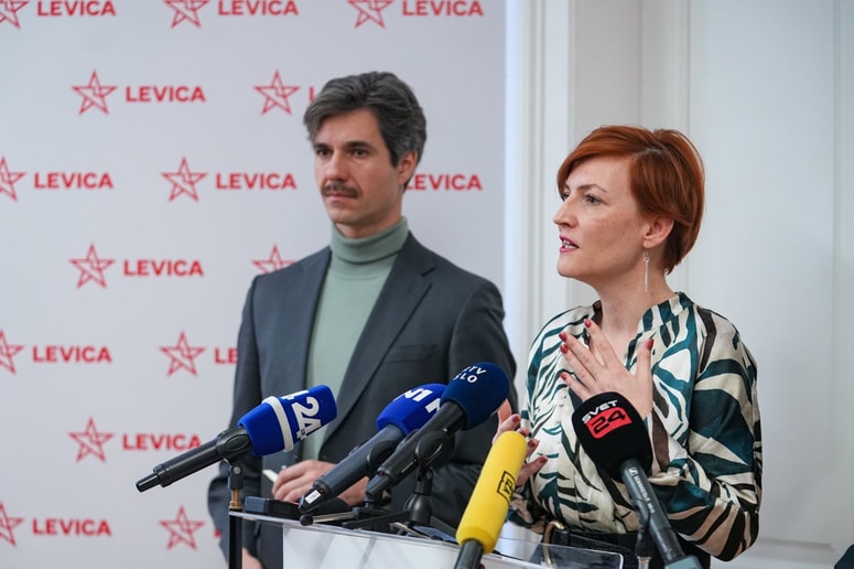 Koordinatorja Levice Luka Mesec in Asta Vrečko