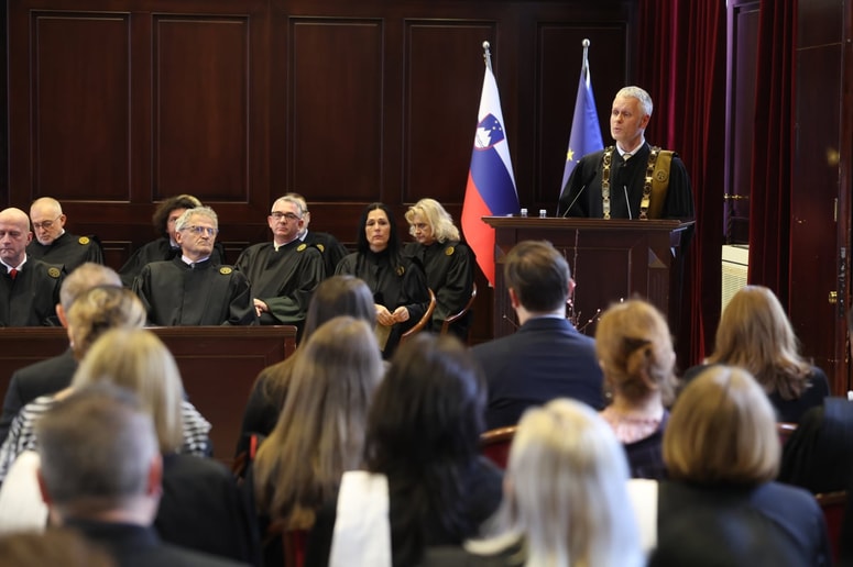 Novi predsednik vrhovnega sodišča Damjan Orož na slovesnosti ob uradnem odprtju sodnega leta 2026. 
