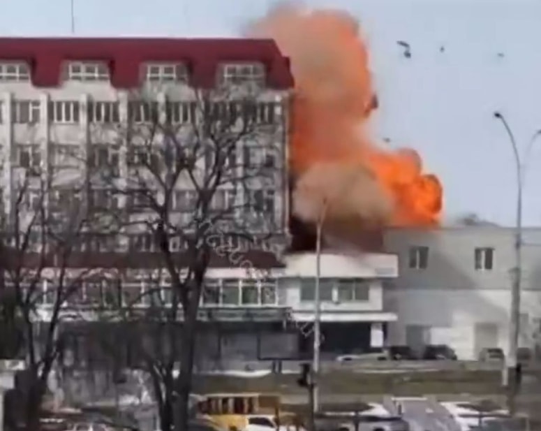 Eksplozija ob napadu ruskega drona v Sumiju 