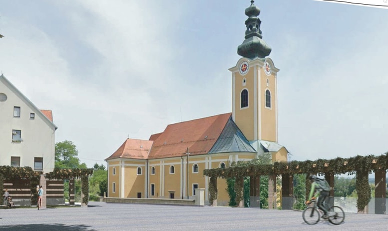 Tako bo urejen trg ob cerkvi. 