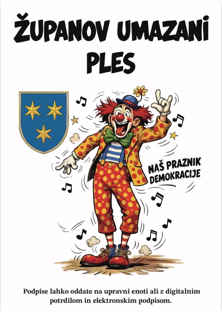 Plakati, s katerimi so vabili na "plesni" referendum. 