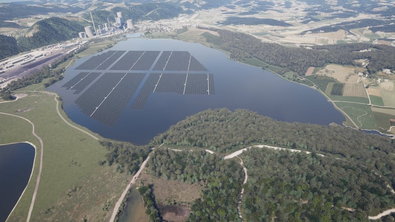 Vizualizacija plavajoče sončne elektrarne Družmirje 