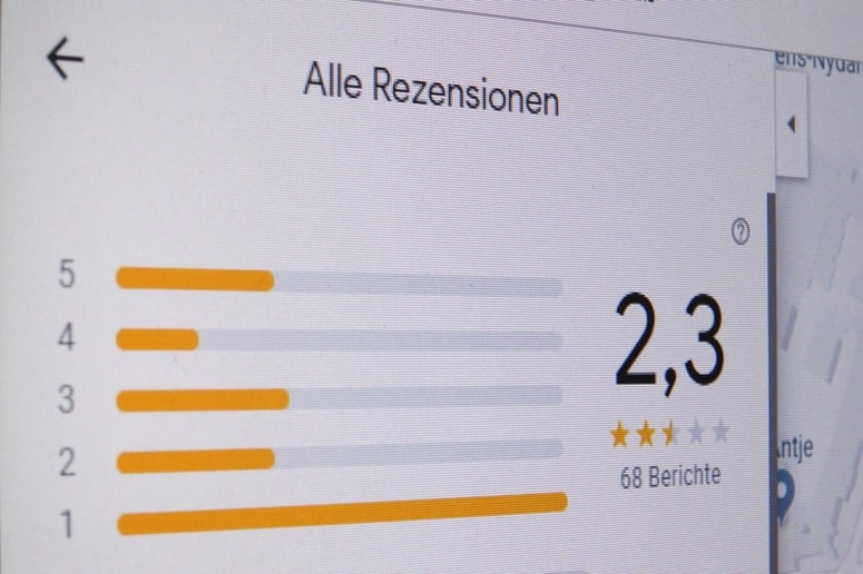 Primer ocene na Googlu. Fotografija je simbolična. 